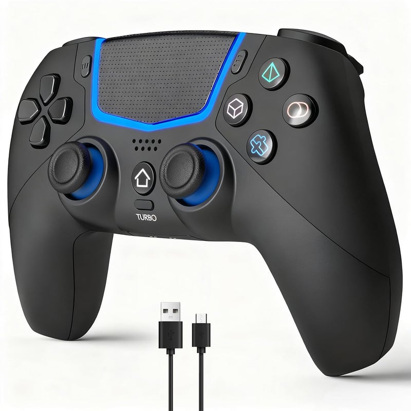 CNH Wireless Controller for PS5, Compatible With PS5/Pro/Slim/PC, Bluetooth Gaming Controller with Hall Joysticks/LED Channel Light/Turbo/6-Axis Gyro/Dual Vibration/Touchpad/3.5mm TRRS Audio Jack/Speaker Function(Black) - Image 1